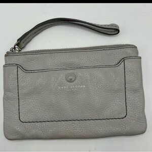 Marc Jacobs Gray Pebbled Leather Clutch